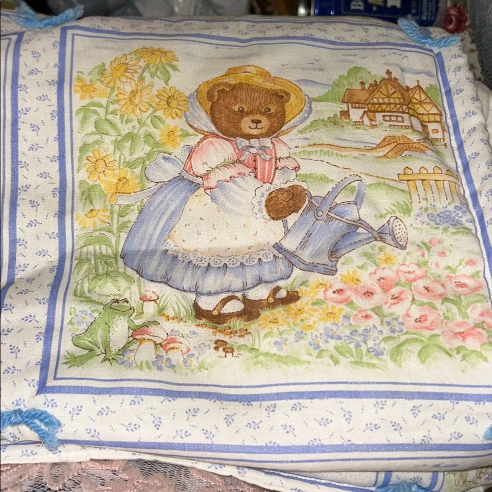 Hand Made Baby Quilt Cute Bears Cottagecore Cozy Nursery Shower Gift